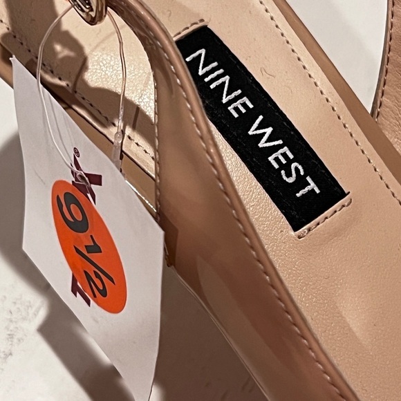 Nine West Tan Patent Leather Peep Toe Heels - NWT - Picture 6 of 8